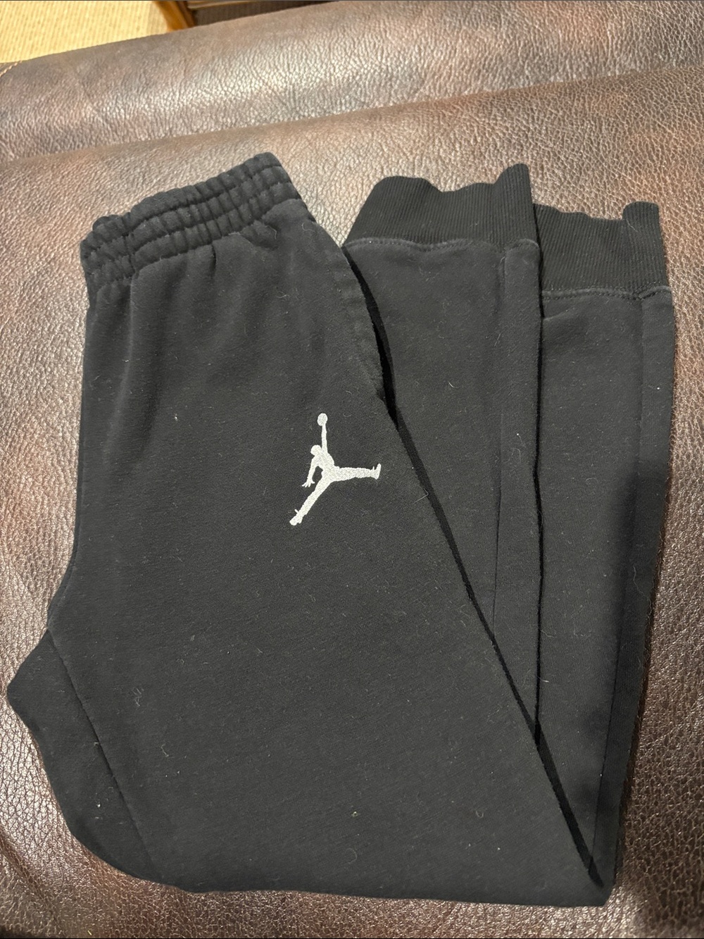 Jordan Black Kids' Jogger Sweatpants with White Jumpman